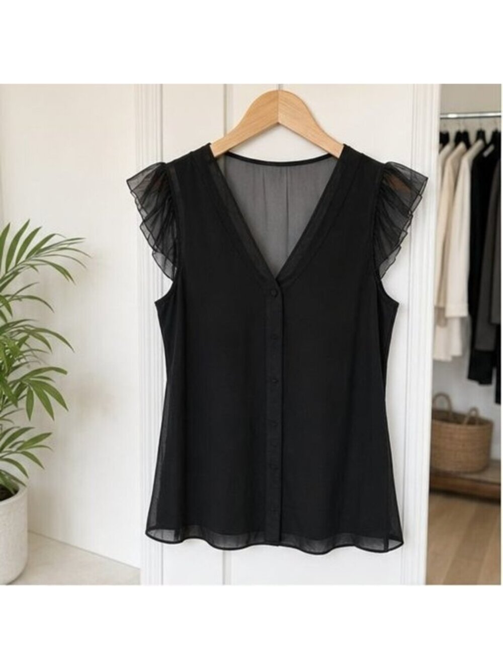 Black Wrap Blouse